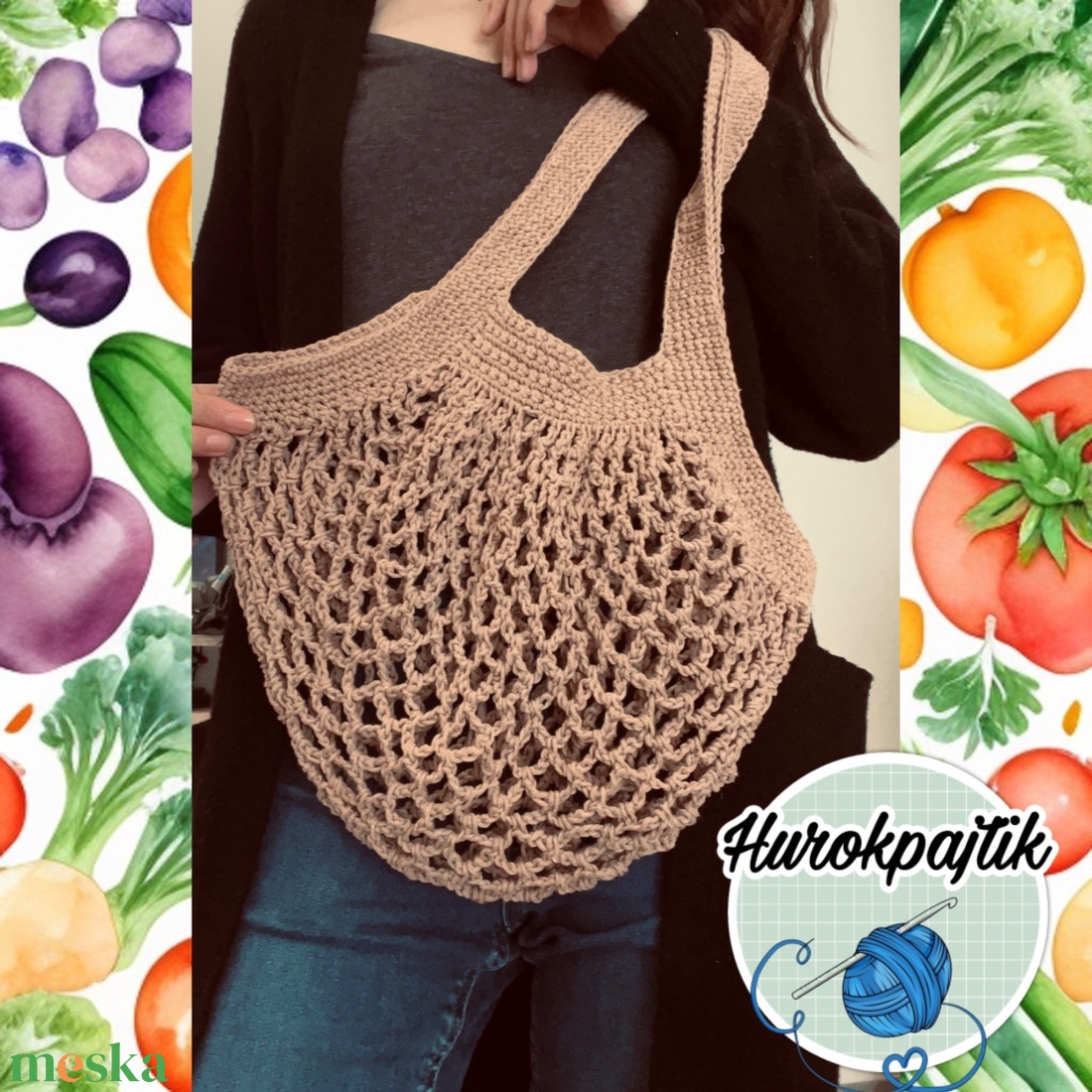 Horgolt táska - táska & tok - bevásárlás & shopper táska - zöldség/gyümölcs zsák - Meska.hu Horgolt táska - táska & tok - bevásárlás & shopper táska - zöldség/gyümölcs zsák - Meska.hu