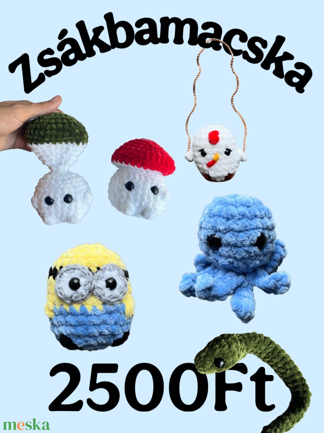 Zsákbamacska horgolt figurák - játék & sport - plüssállat & játékfigura - más figura - Meska.hu