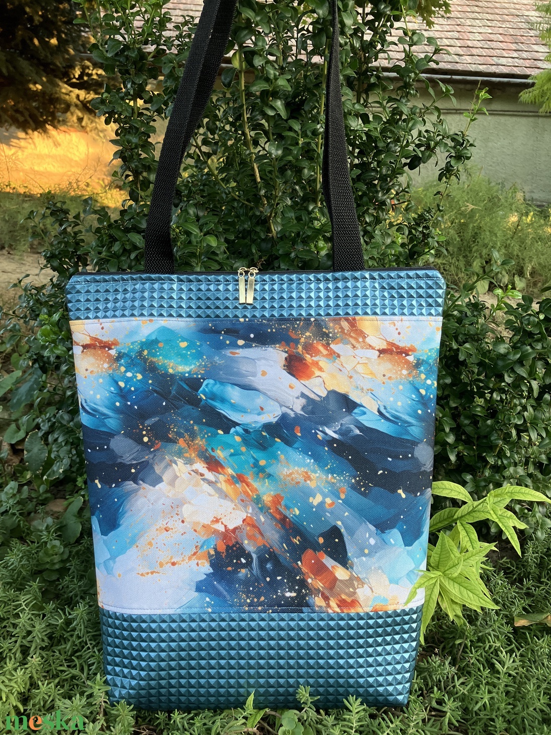 Egyedi absztrakt mintás metál bőr válltáska - táska & tok - kézitáska & válltáska - válltáska - Meska.hu