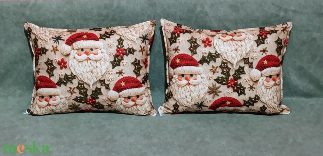 Egyedi 5D Mikulás mintás karácsonyi párna - otthon & életmód - lakástextil - párna & párnahuzat - Meska.hu