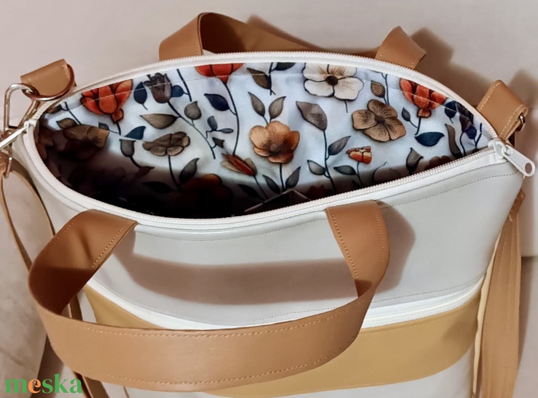 Egyedi barna-bézs többfunkciós/ variálható táska   - táska & tok - variálható táska - Meska.hu