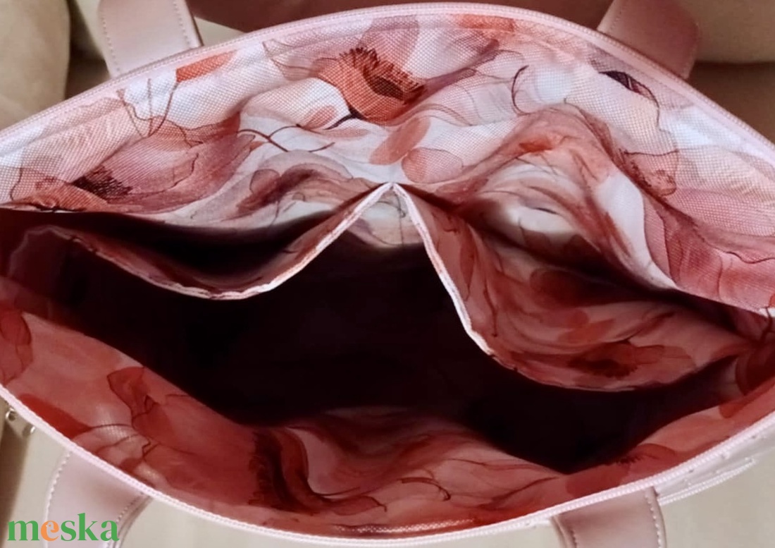 Egyedi púder rózsaszín műbőr többfunkciós/ variálható táska   - táska & tok - variálható táska - Meska.hu