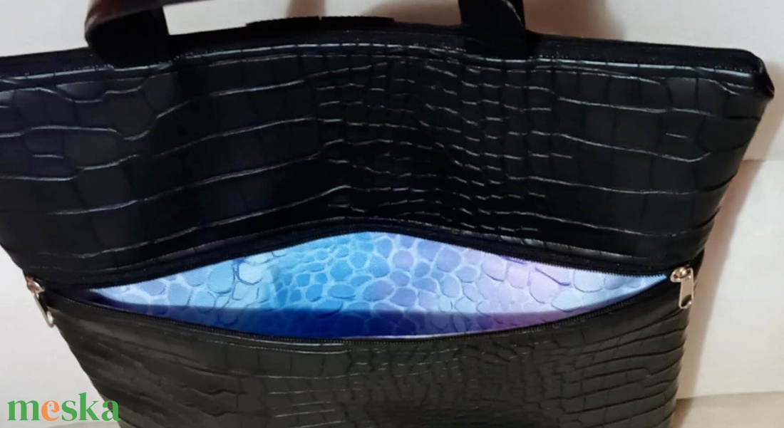 Egyedi fekete műbőr többfunkciós/ variálható táska   - táska & tok - variálható táska - Meska.hu