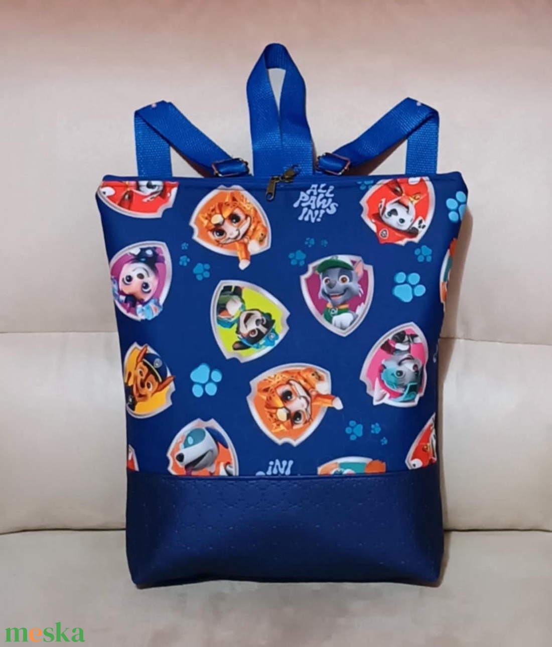 Egyedi kék Mancs Őrjárat mintás gyerek hátitáska  - táska & tok - hátizsák - hátizsák - Meska.hu