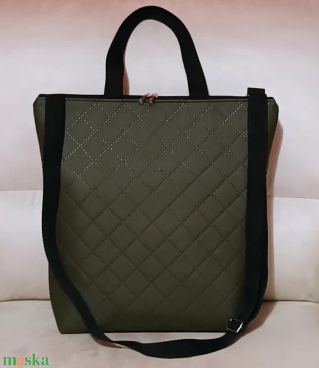 Egyedi zöld lepkés többfunkciós/ variálható táska   - táska & tok - variálható táska - Meska.hu