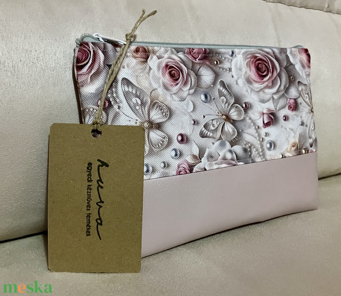 Egyedi virágos púder neszesszer - táska & tok - neszesszer - Meska.hu