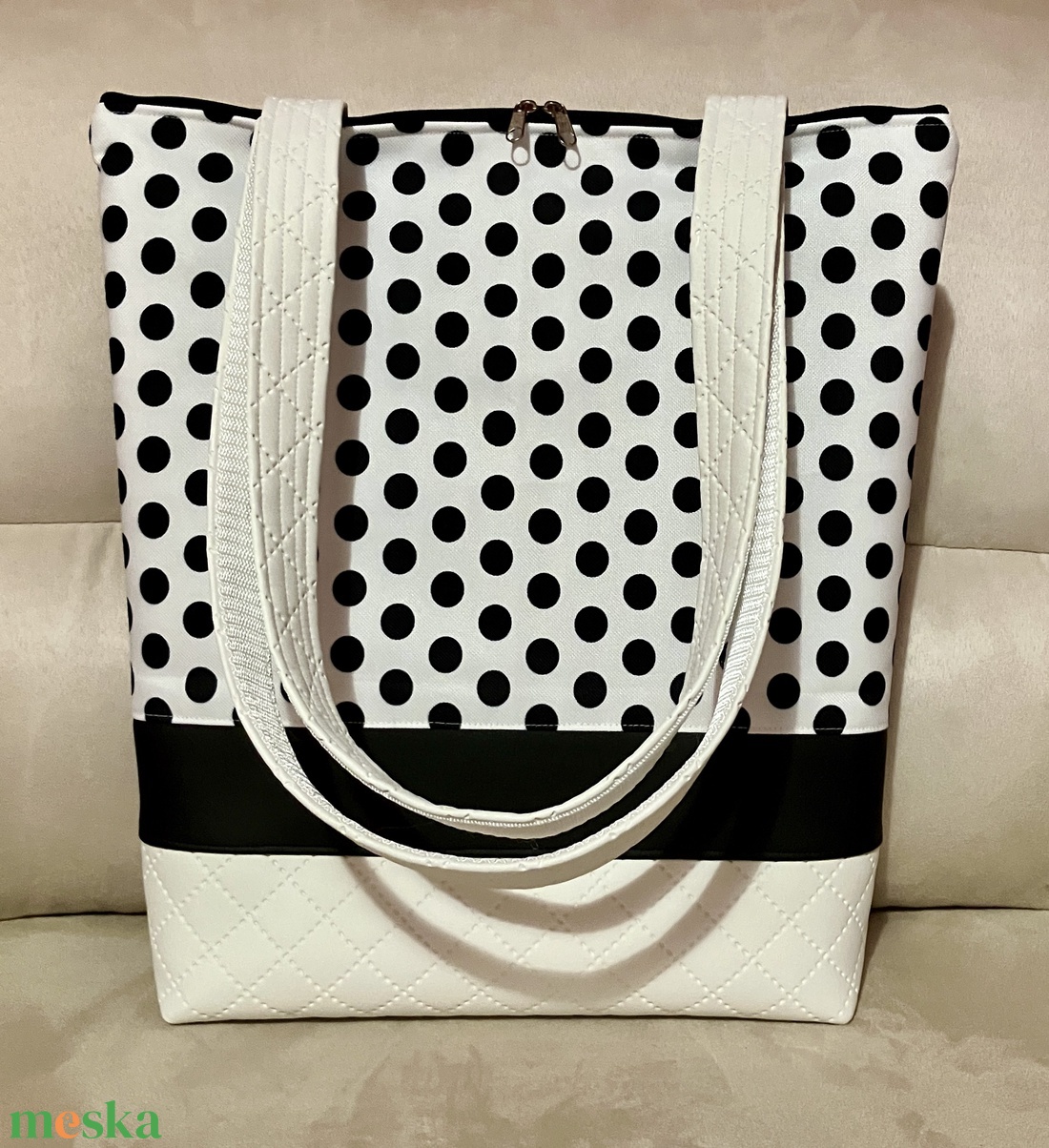 Egyedi pöttyös válltáska szett - táska & tok - táska szett - Meska.hu