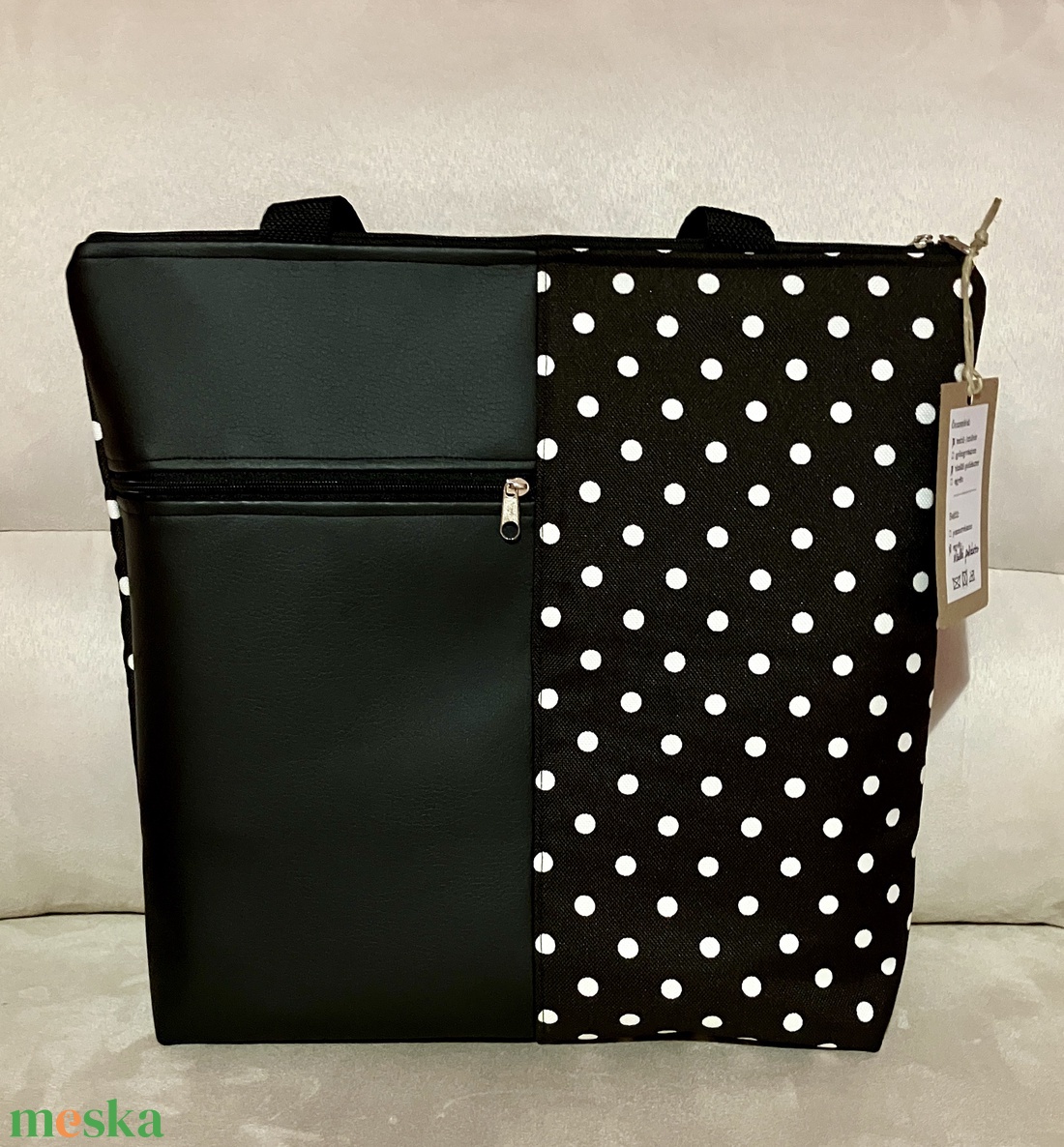 Egyedi pöttyös válltáska szett - táska & tok - táska szett - Meska.hu