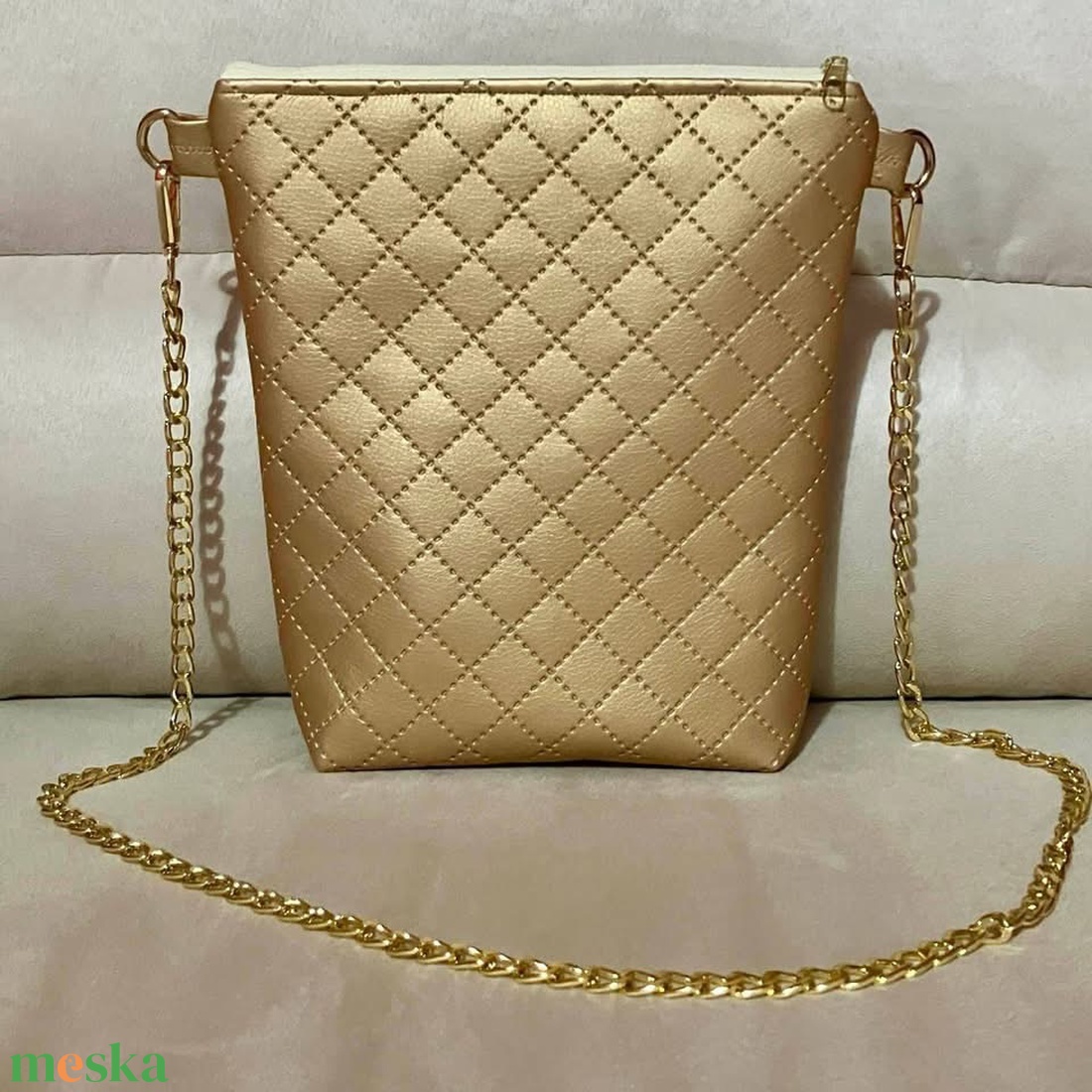 Rosegold műbőr crossbody táska - táska & tok - kézitáska & válltáska - vállon átvethető táska - Meska.hu