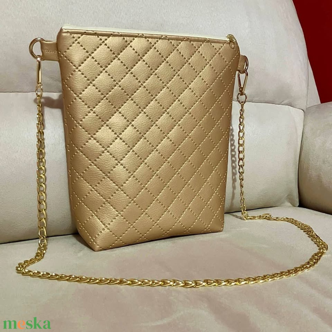 Rosegold műbőr crossbody táska - táska & tok - kézitáska & válltáska - vállon átvethető táska - Meska.hu