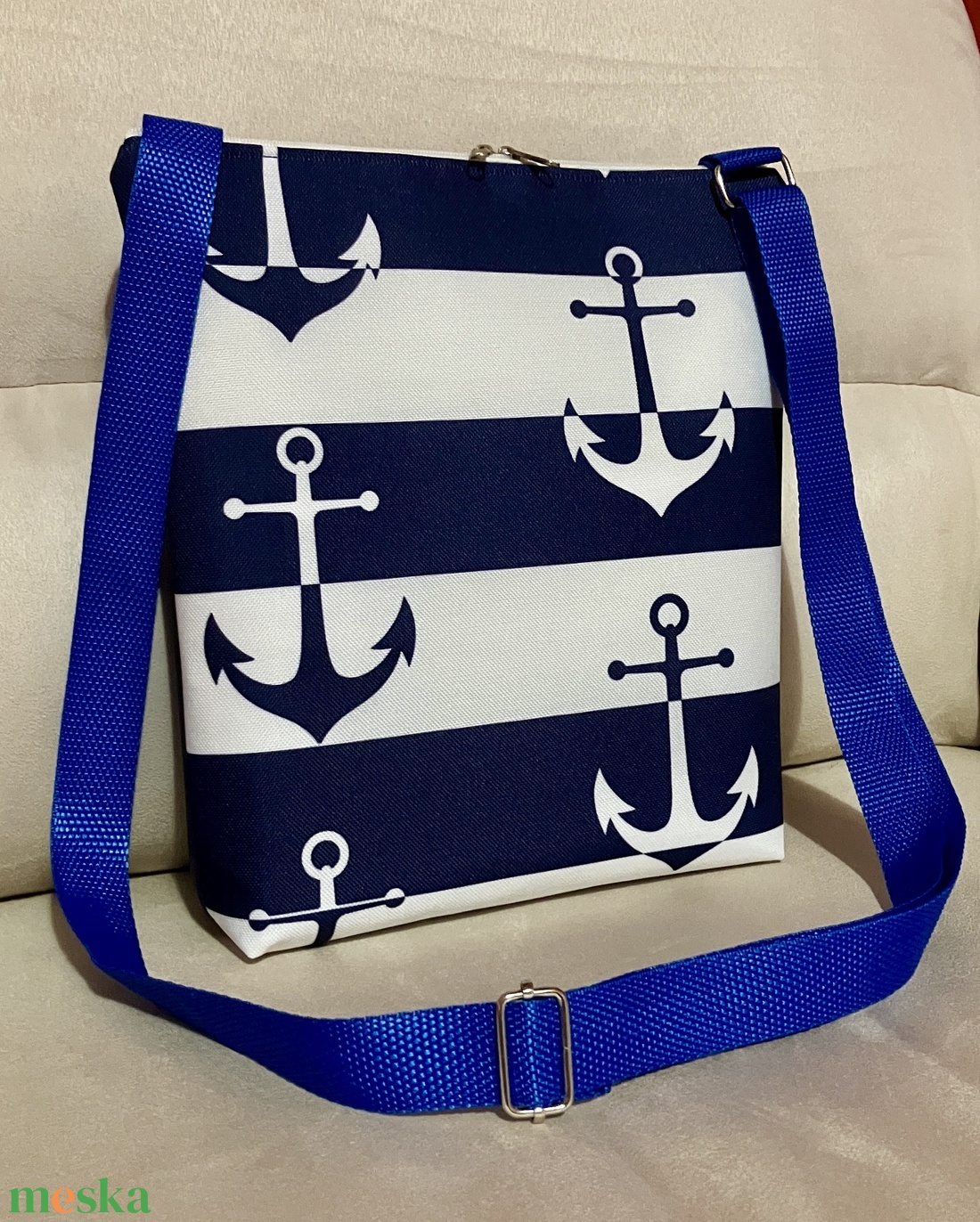 Matróz mintás crossbody táska - táska & tok - kézitáska & válltáska - vállon átvethető táska - Meska.hu