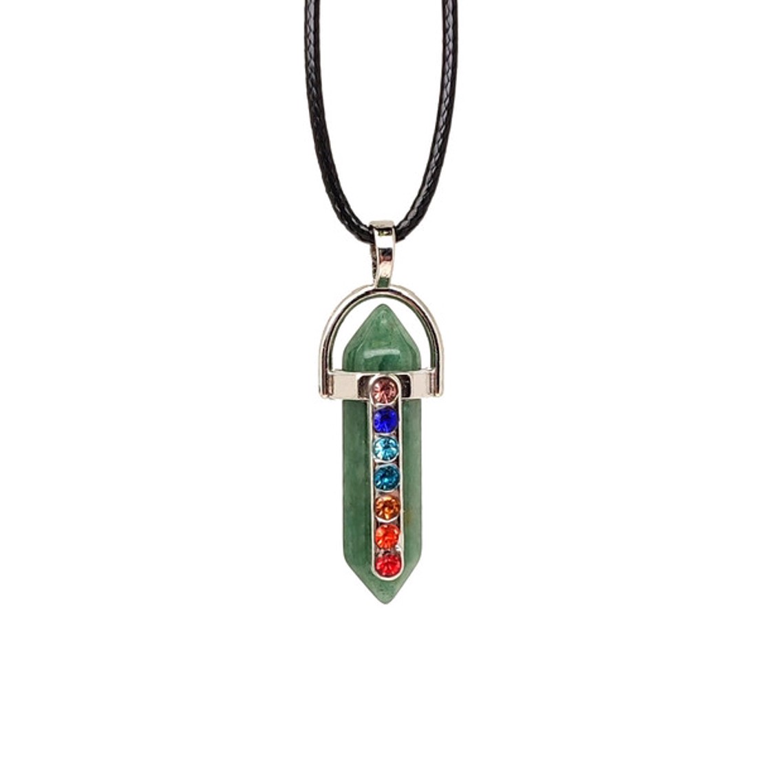 Növekedés zöld aventurin Vogel csakra medál nyaklánccal 3cm - ékszer - nyaklánc - medálos nyaklánc - Meska.hu