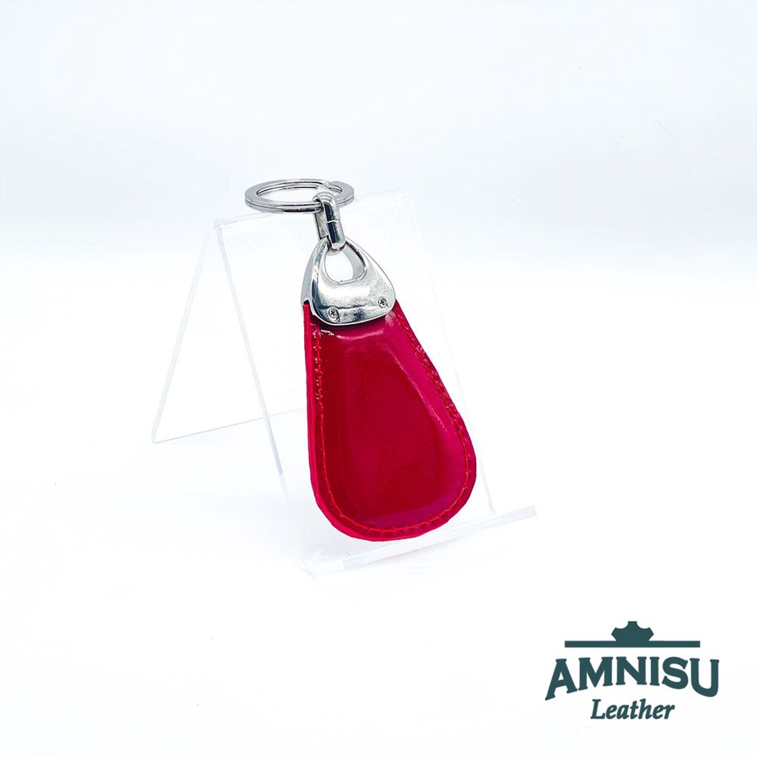 Piros gyűrt lakk csepp alakú swarovski köves kulcstartó H5009 - táska & tok - kulcstartó & táskadísz - kulcstartó - Meska.hu