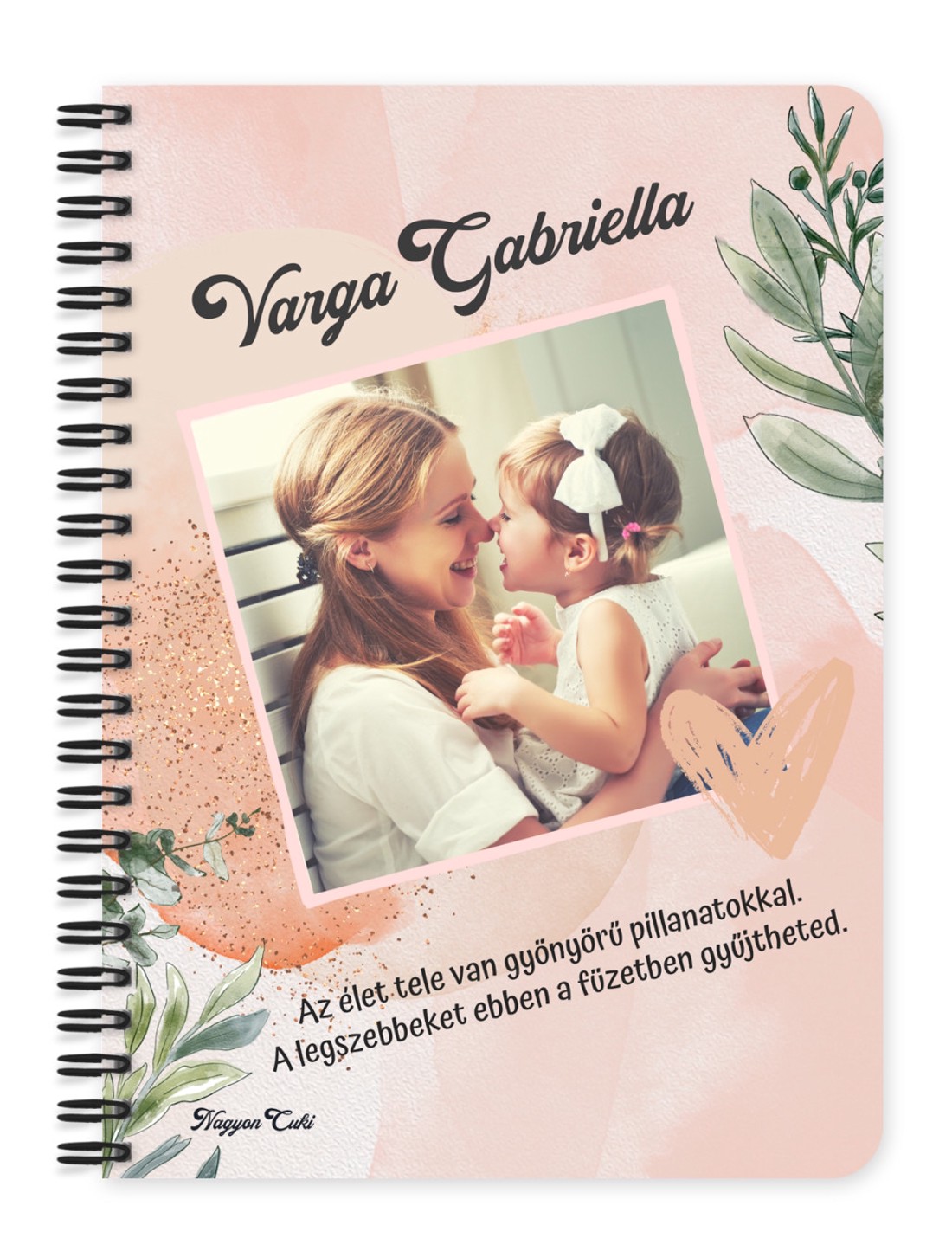 Saját fotós személyre szabható - Kedves szivecskés mintás A5-ös füzet - otthon & életmód - papír, írószer - jegyzetfüzet & napló - Meska.hu