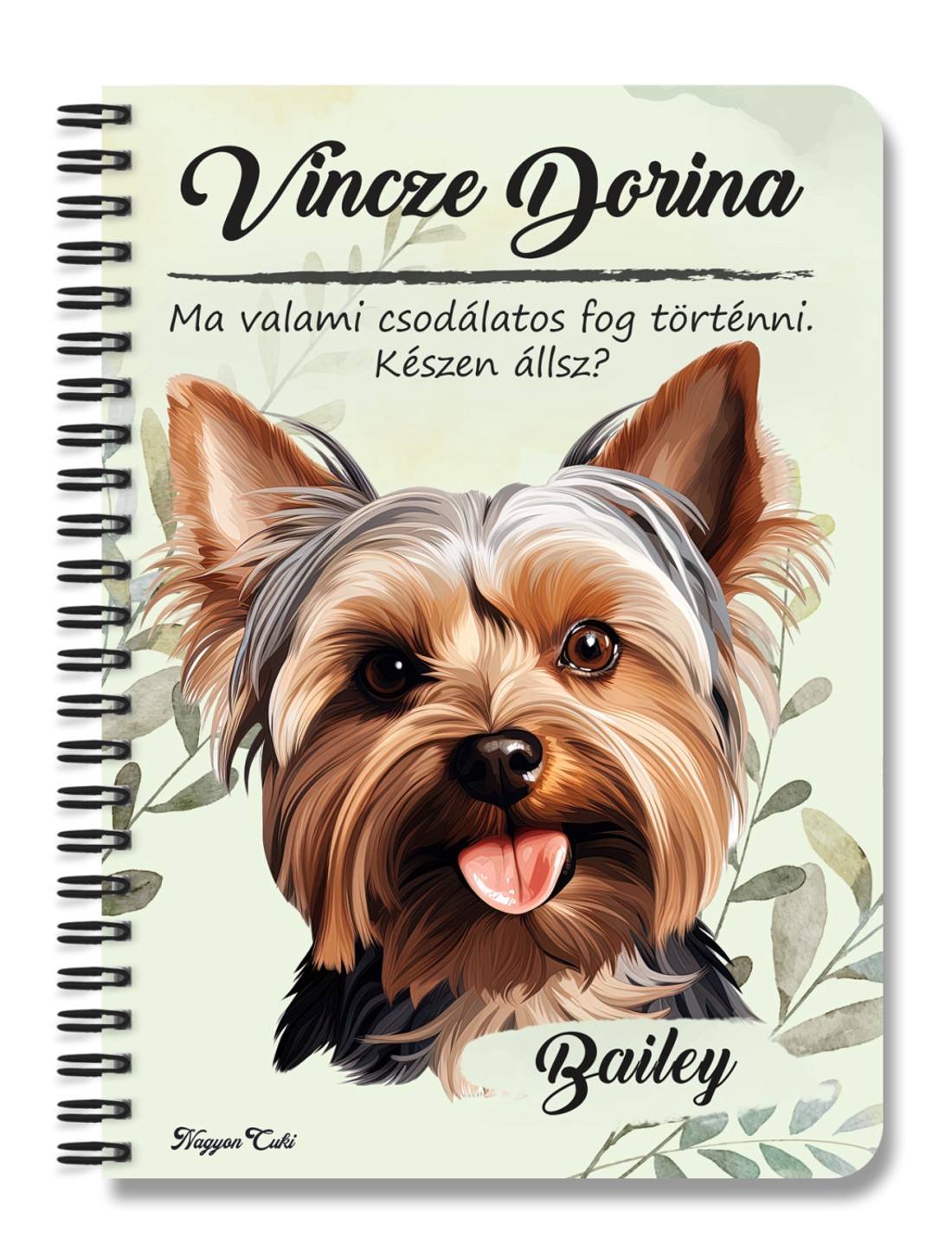 Személyre szabható - Yorkshire terrier portré mintás A6-os füzet - otthon & életmód - papír, írószer - jegyzetfüzet & napló - Meska.hu