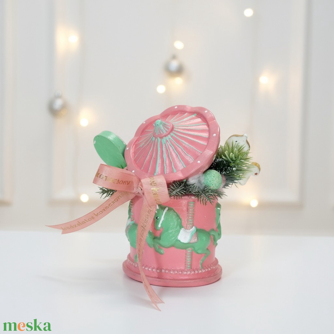 Körhintás Mézeskalács Kaspó - karácsony - adventi díszek - adventi asztaldísz - Meska.hu