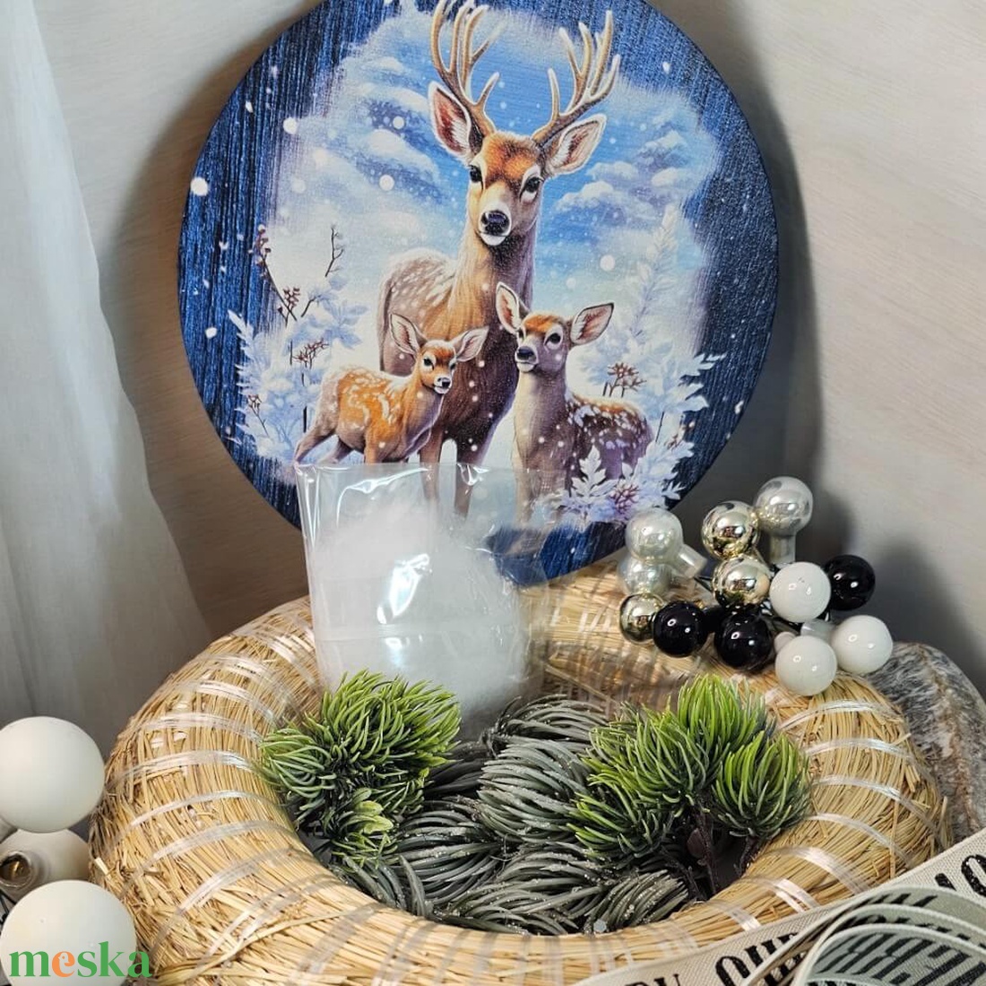 Őzikecsalád alkotócsomag  téli DIY kopogtató - diy (csináld magad) - egységcsomag - Meska.hu