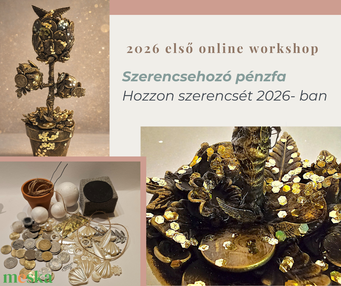 Szerencsehozó pénzfa � online workshop + alkotócsomag - diy (csináld magad) - workshop & tanfolyam - Meska.hu