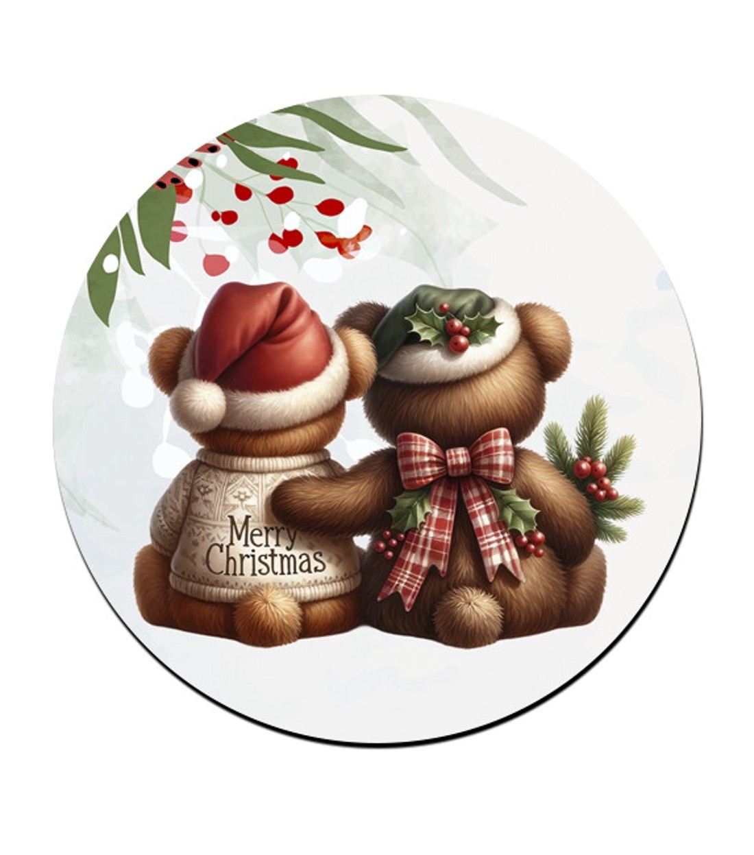 Karácsonyi Teddy maci - együtt (kockás masni) bögre alátét -  - Meska.hu