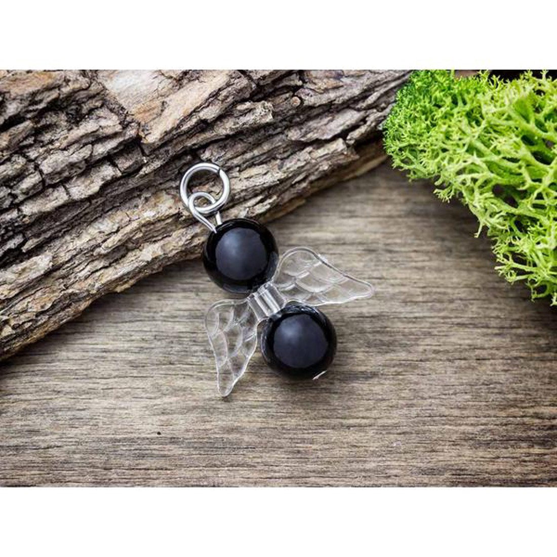 Védelmező angyal ónix ásvány medál - ékszer - nyaklánc - medál - Meska.hu