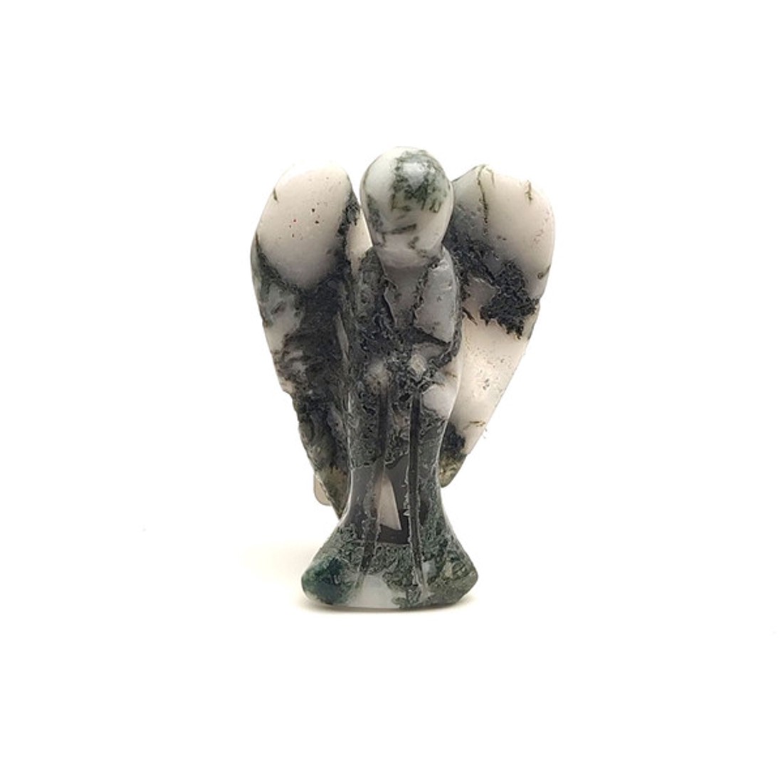 Achát fa angyal figura 4 cm � fehér-zöld ásvány dísztárgy - kellékek & szerszámok - ásvány alapanyag - ásvány figura - Meska.hu