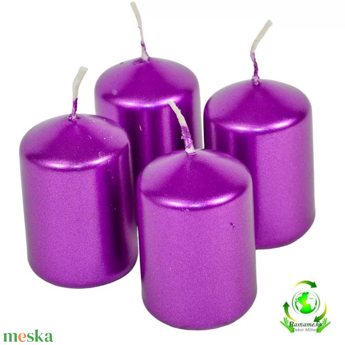 Adventi metál gyertya szett 40x60mm - lila - kellékek & szerszámok - dekorációs kellékek - dekorációs gyertya - Meska.hu