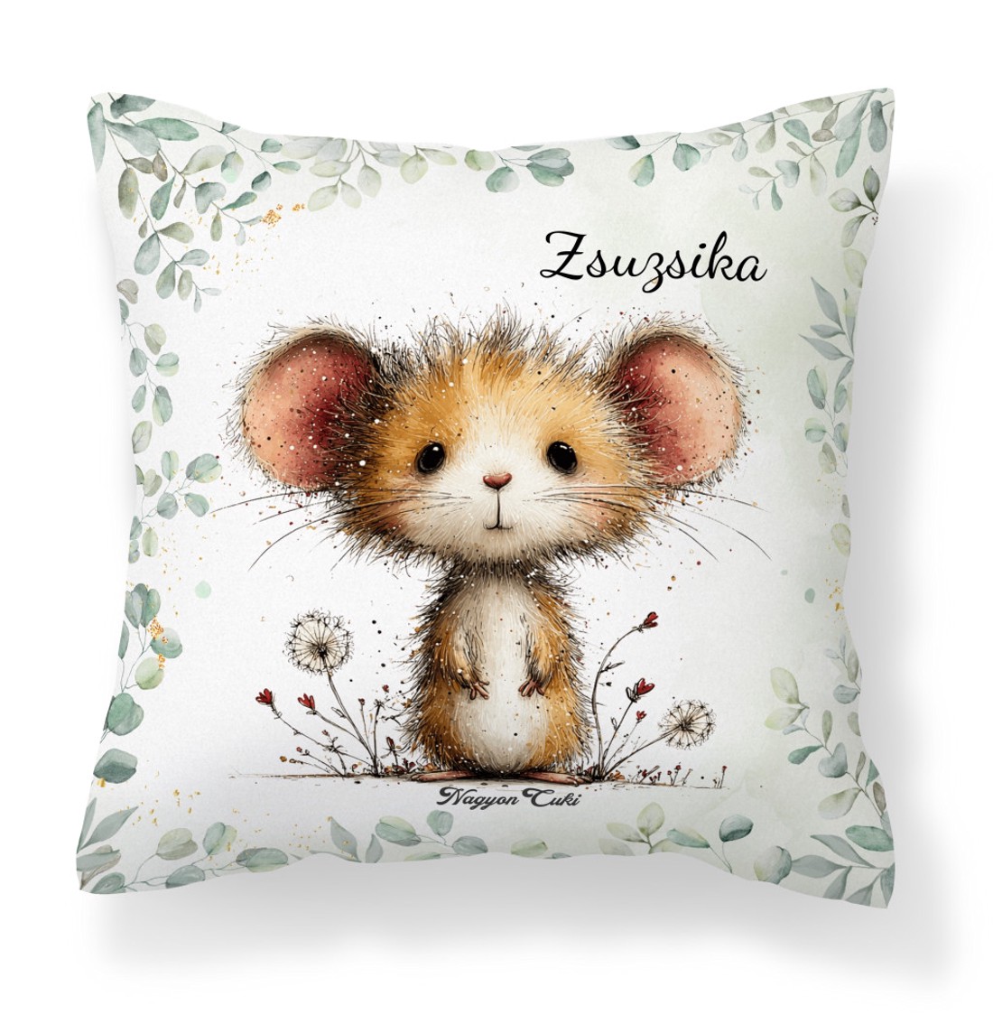 Névvel kérhető - Az erdő cuki aprósága, a mogyorós pele mintás párna - otthon & életmód - lakástextil - párna & párnahuzat - díszpárna (belsővel együtt) - Meska.hu