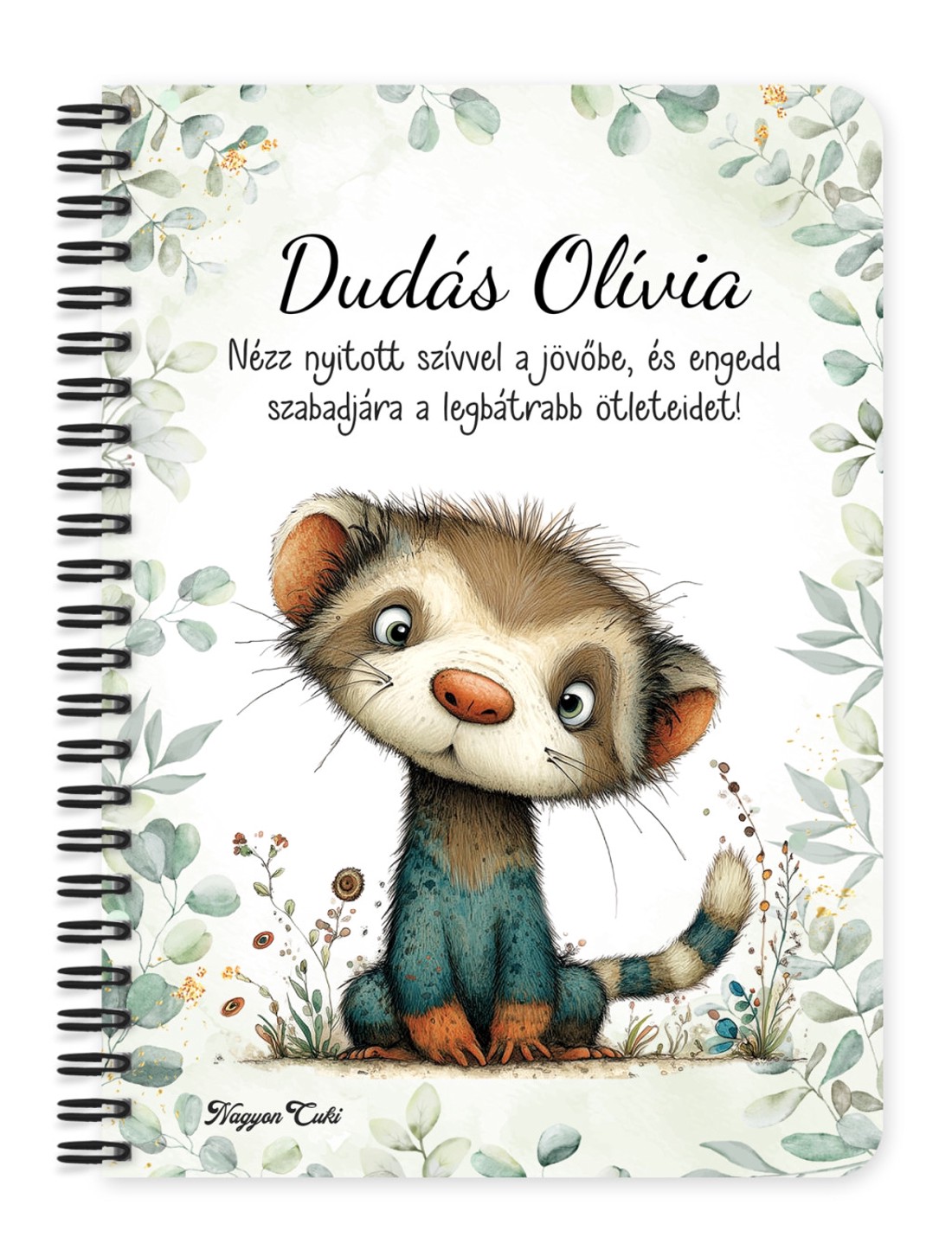 Személyre szabható - Játékos felfedező, a vadászgörény mintás A5-ös füzet - otthon & életmód - papír, írószer - jegyzetfüzet & napló - Meska.hu