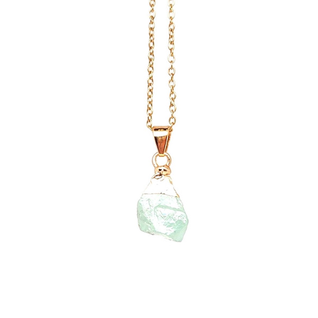 Gondolat fluorit nyers medál nyaklánccal 1�2cm - ékszer - nyaklánc - medálos nyaklánc - Meska.hu