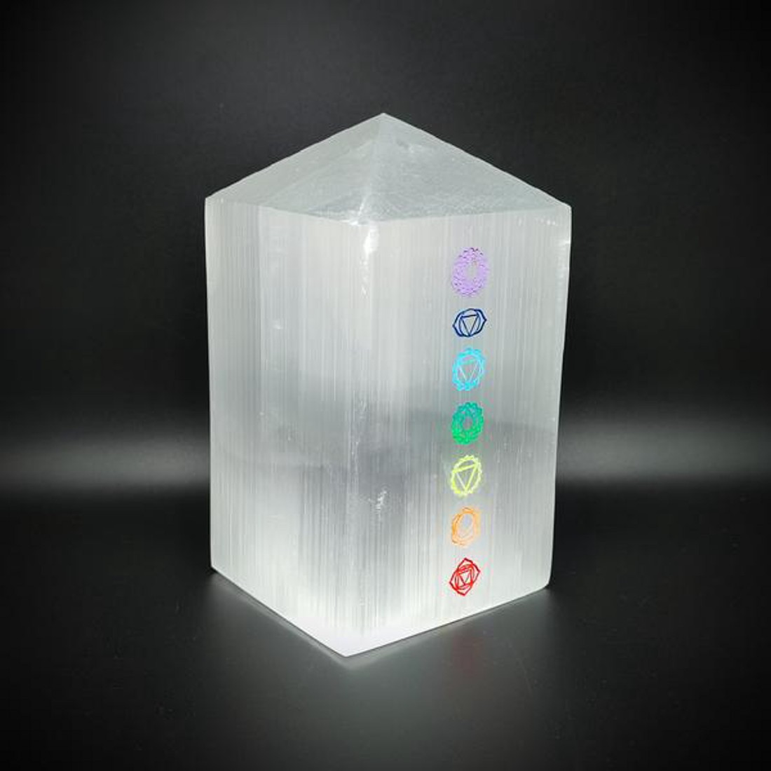 Szelenit torony chakra 15cm - kellékek & szerszámok - ásvány alapanyag - szelenit korong - Meska.hu