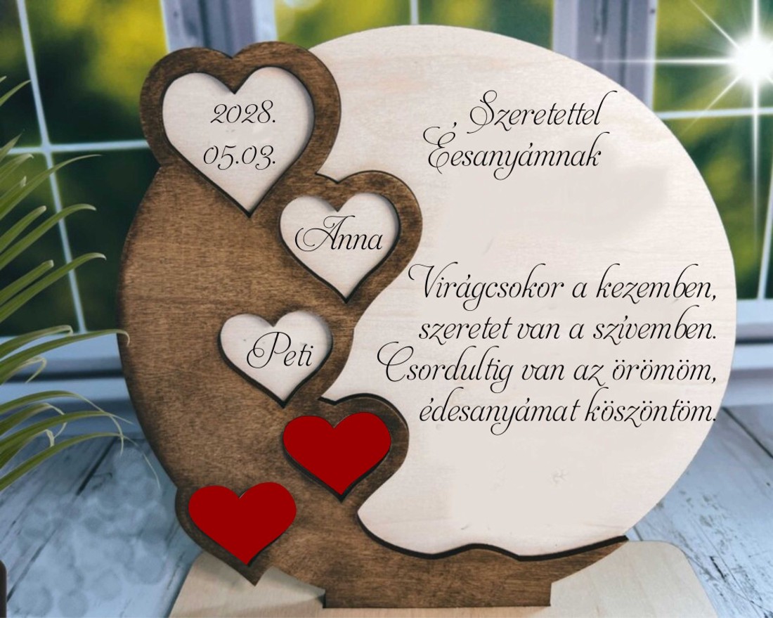Anyák napi megszemélyesített fa ajándéktábla  - esküvő - emlék & ajándék - szülőköszöntő ajándék - Meska.hu