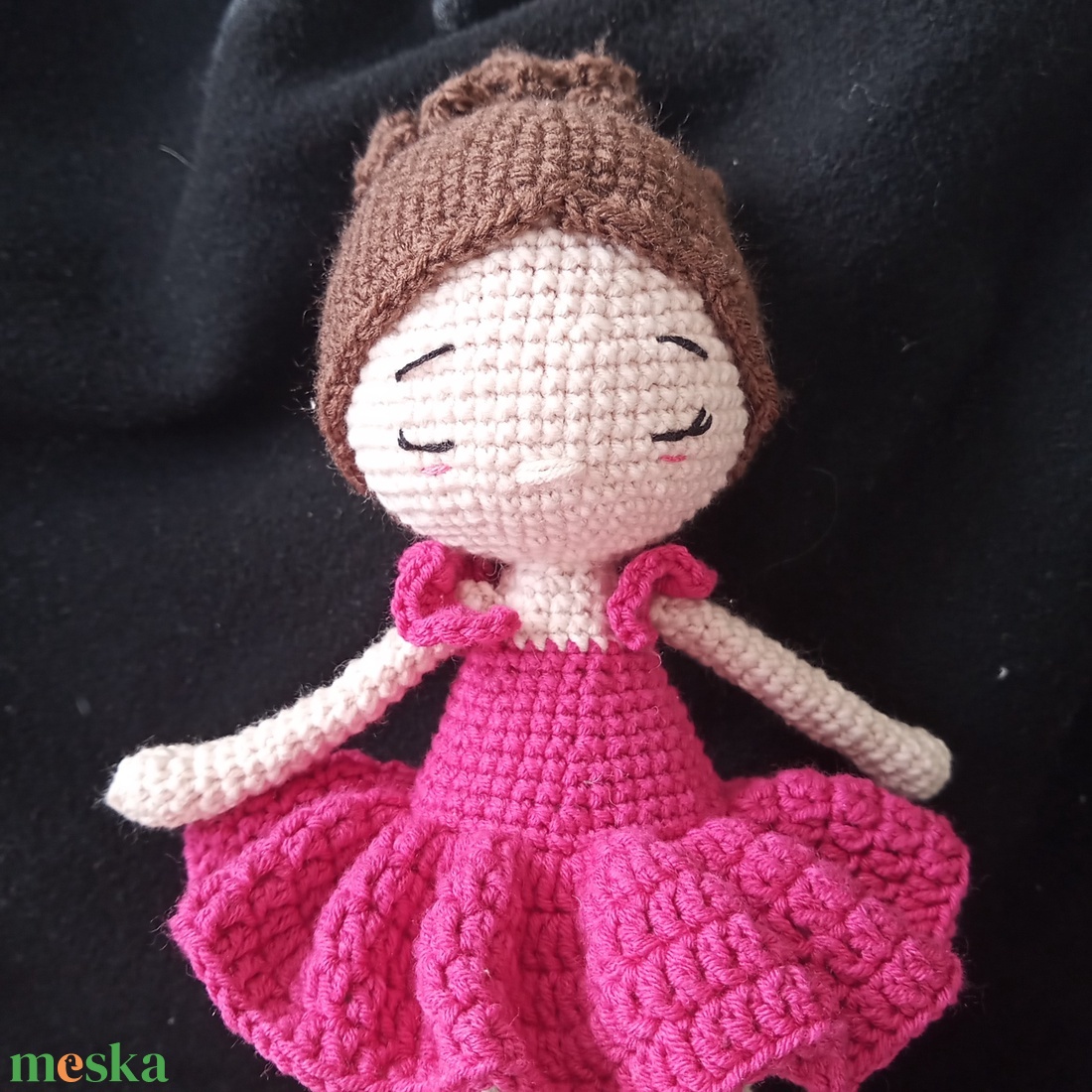 Horgolt baba - rózsaszín - játék & sport - baba & babaház - baba - Meska.hu