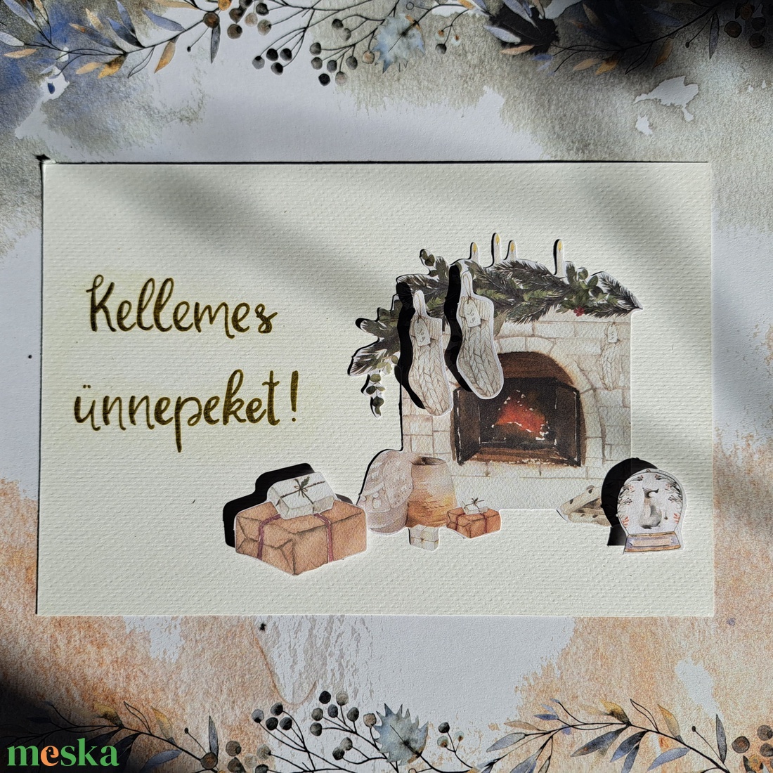 Kézműves karácsonyi képeslapok - karácsony - karácsonyi ajándékozás - karácsonyi képeslap, üdvözlőlap, ajándékkísérő - Meska.hu