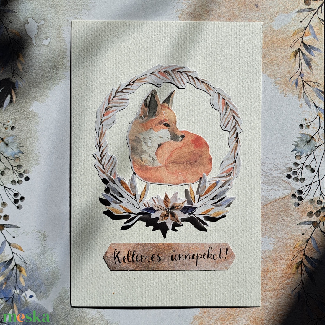 Kézműves karácsonyi képeslapok - állatos - karácsony - karácsonyi ajándékozás - karácsonyi képeslap, üdvözlőlap, ajándékkísérő - Meska.hu