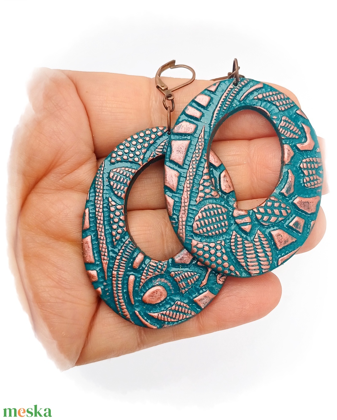 Türkizkék fülbevaló - ékszer - fülbevaló - lógó fülbevaló - Meska.hu