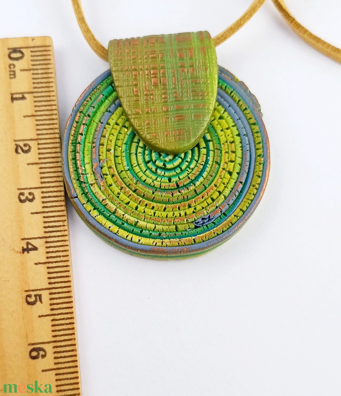 Zöld rusztikus spirális nyaklánc - ékszer - nyaklánc - medálos nyaklánc - Meska.hu