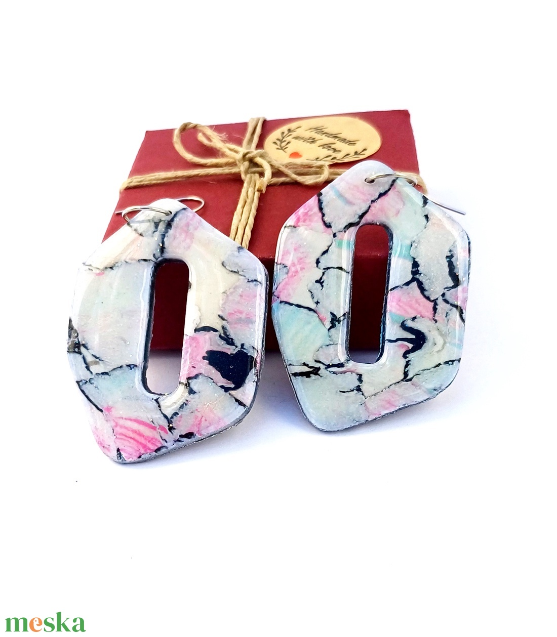 Fülbevaló pasztell színekkel - ékszer - fülbevaló - lógó fülbevaló - Meska.hu