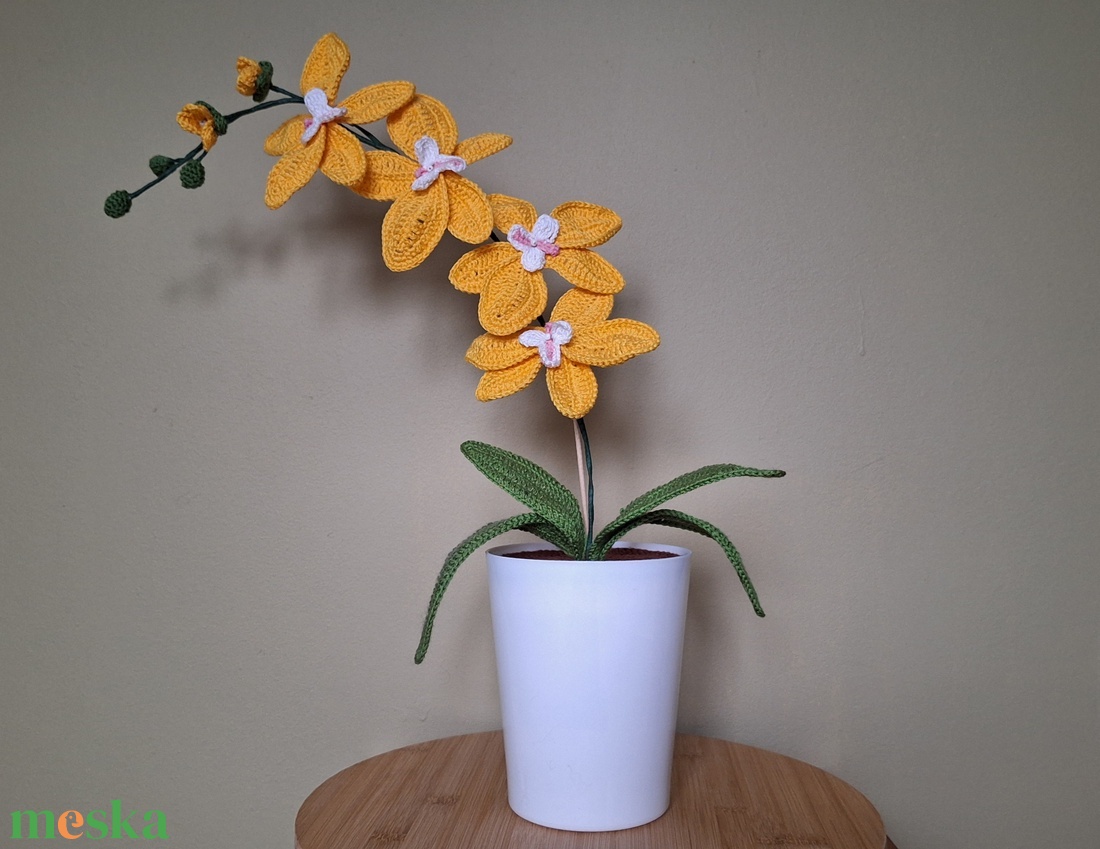 Horgolt orchidea kaspóban - sárga - otthon & életmód - dekoráció - dísztárgy - Meska.hu Horgolt orchidea kaspóban - sárga - otthon & életmód - dekoráció - dísztárgy - Meska.hu
