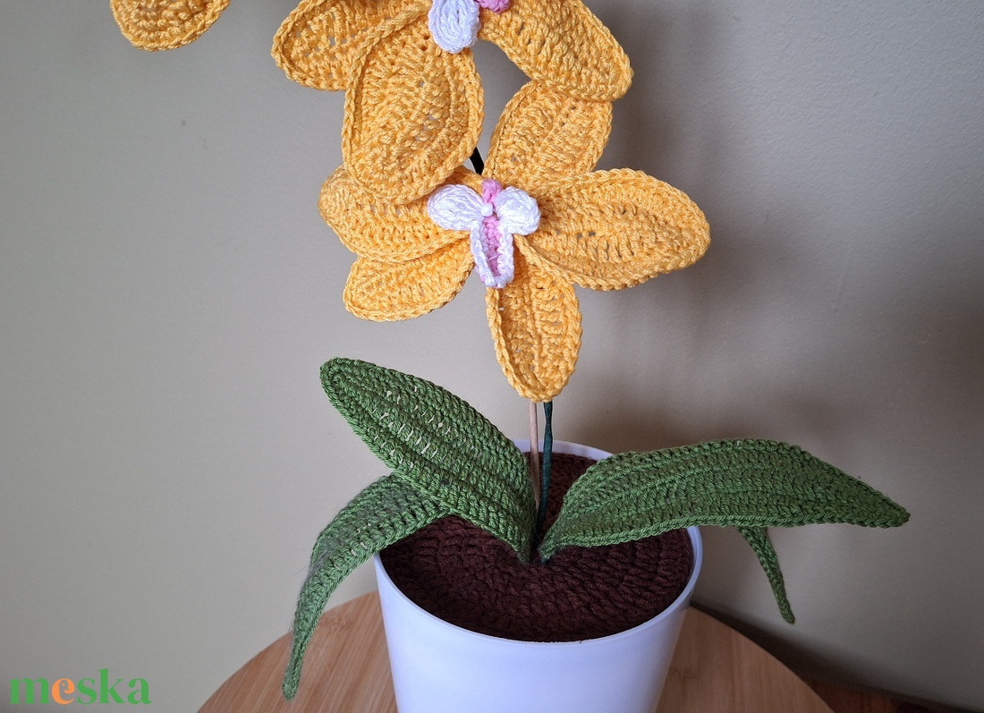 Horgolt orchidea kaspóban - sárga - otthon & életmód - dekoráció - dísztárgy - Meska.hu Horgolt orchidea kaspóban - sárga - otthon & életmód - dekoráció - dísztárgy - Meska.hu