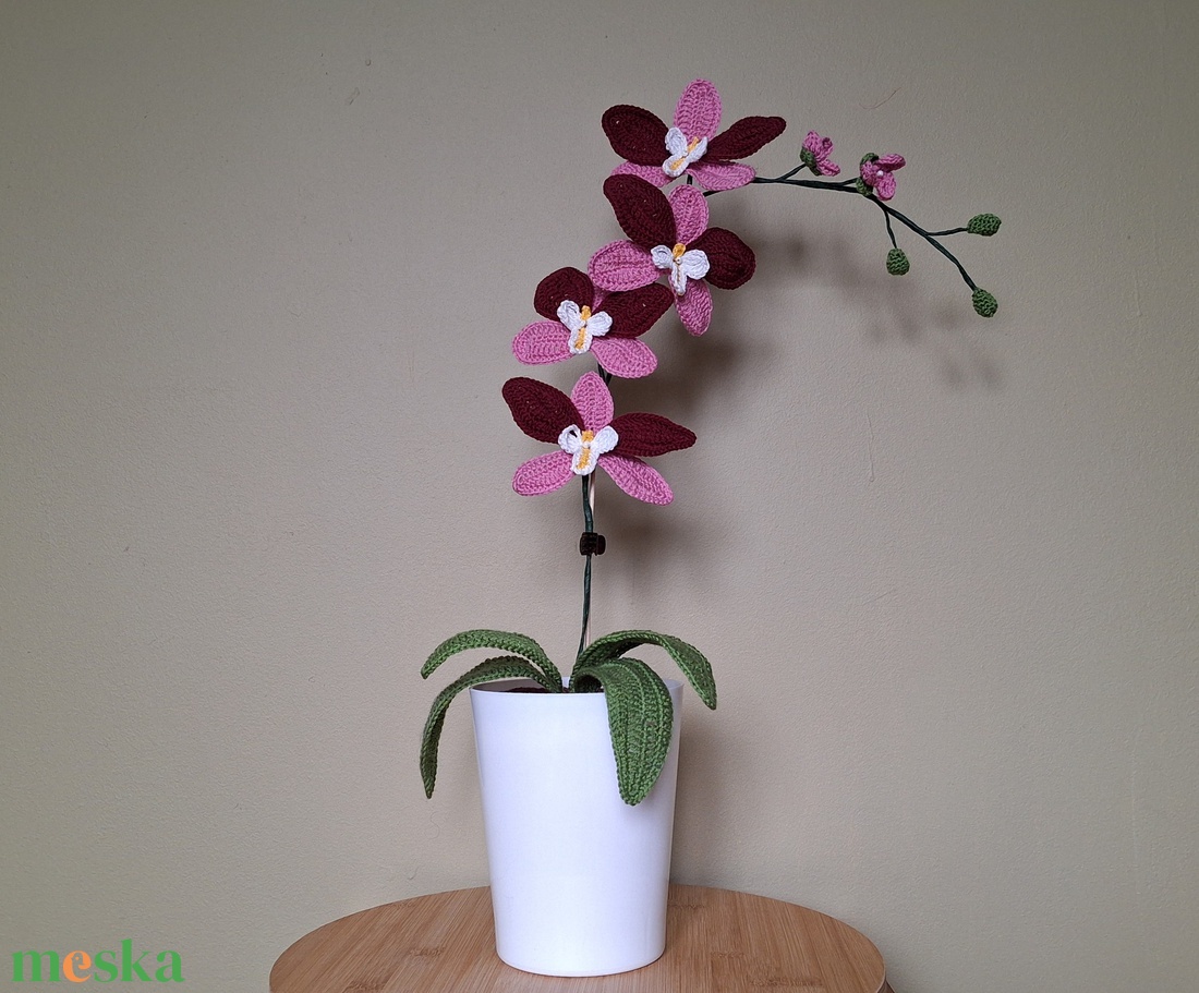 Horgolt orchidea kaspóban - bordó / rózsaszín - otthon & életmód - dekoráció - dísztárgy - Meska.hu Horgolt orchidea kaspóban - bordó / rózsaszín - otthon & életmód - dekoráció - dísztárgy - Meska.hu