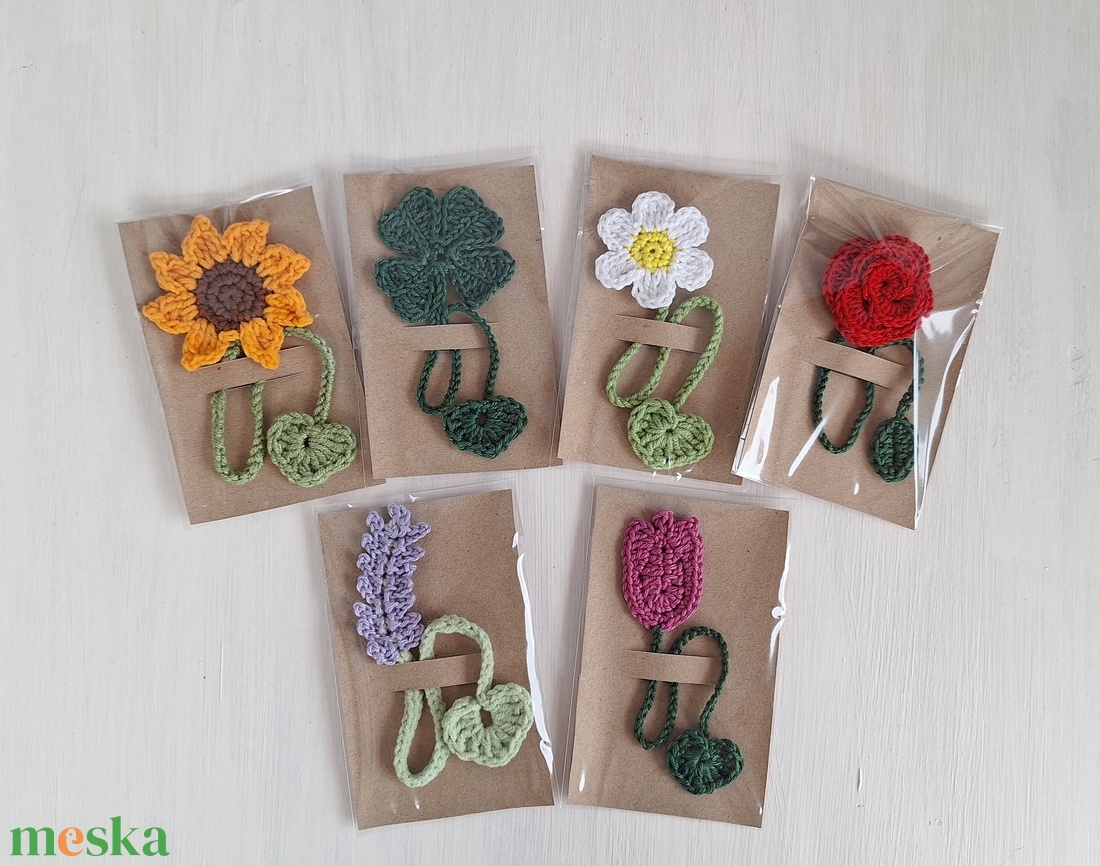 Horgolt virág könyvjelző - könyv & zene - könyvjelző - Meska.hu