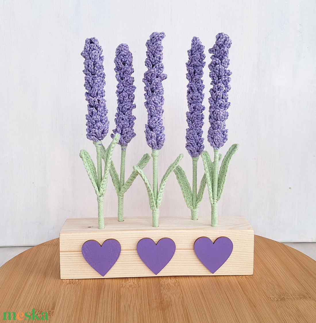 Horgolt levendulás asztali dísz - otthon & életmód - dekoráció - asztal és polc dekoráció - asztaldísz - Meska.hu