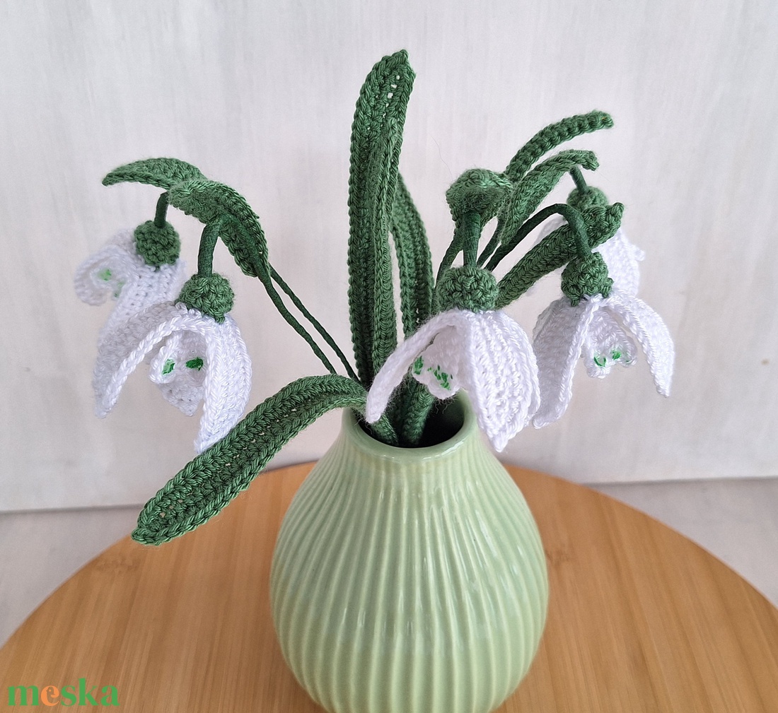 Horgolt hóvirág csokor - otthon & életmód - dekoráció - Meska.hu