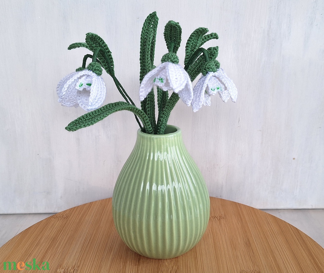 Horgolt hóvirág csokor - otthon & életmód - dekoráció - Meska.hu