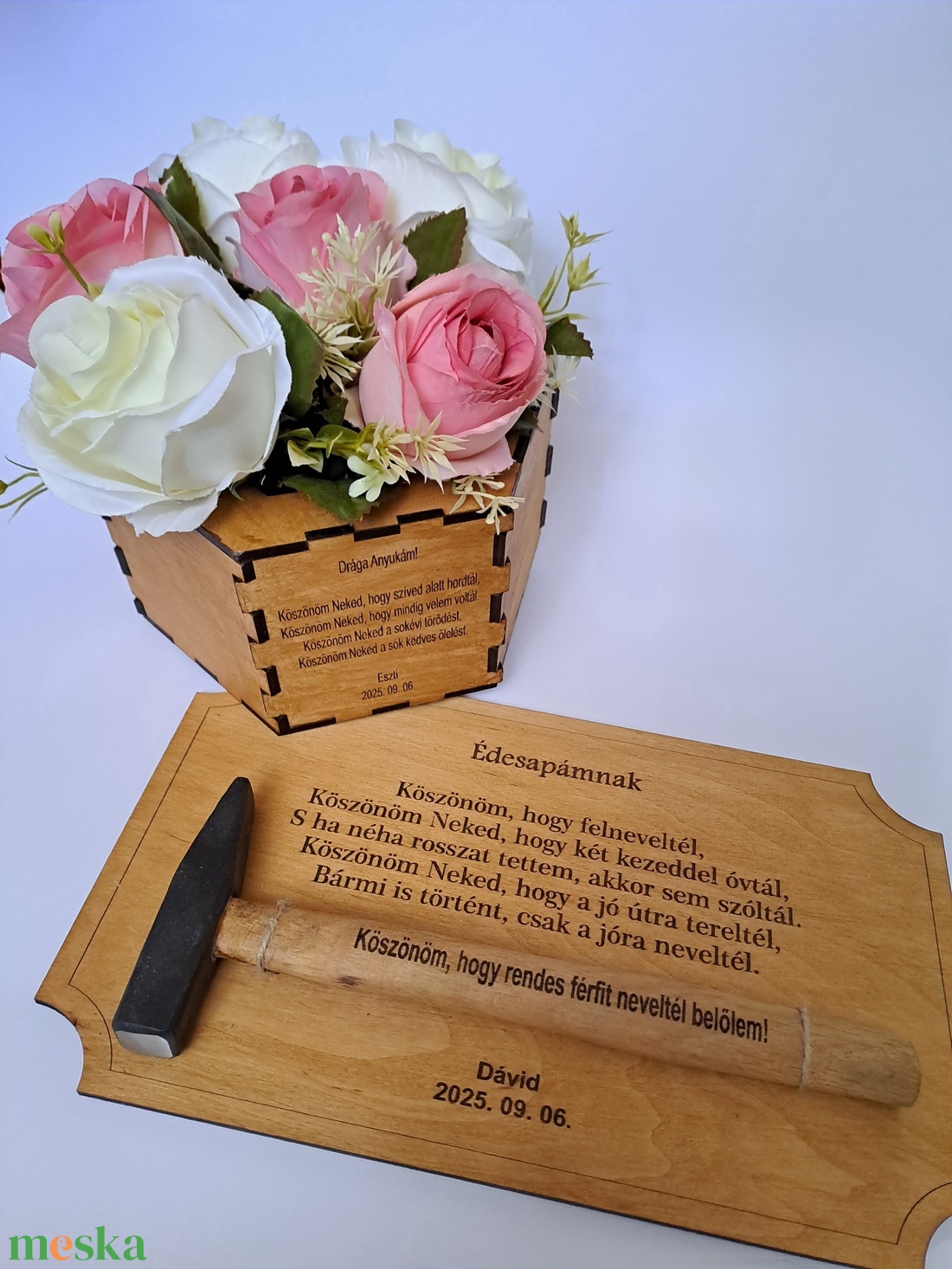 Szülőköszöntő gravírozott szett - esküvő - emlék & ajándék - szülőköszöntő ajándék - Meska.hu