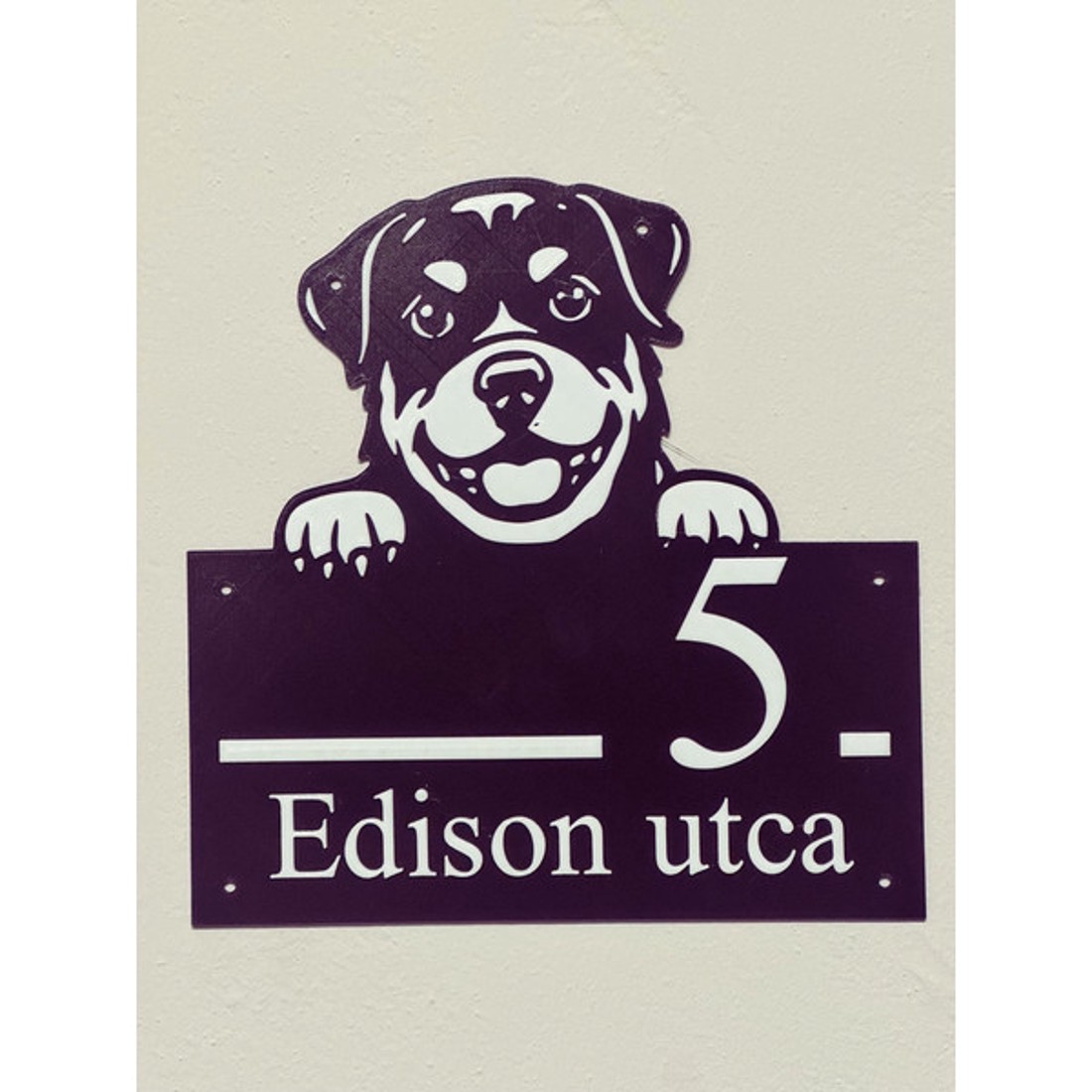 3D Nyomtatott Minimalista Rottweiler Házszámtábla - otthon & életmód - ház & kert - házszám - Meska.hu