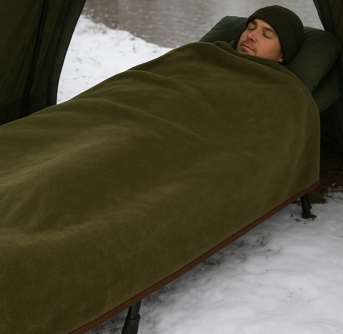  Horgász duplarétegű Flanel Fleece takaró hordozóval 145x200 - otthon & életmód - lakástextil - felnőtt takaró, pléd - Meska.hu