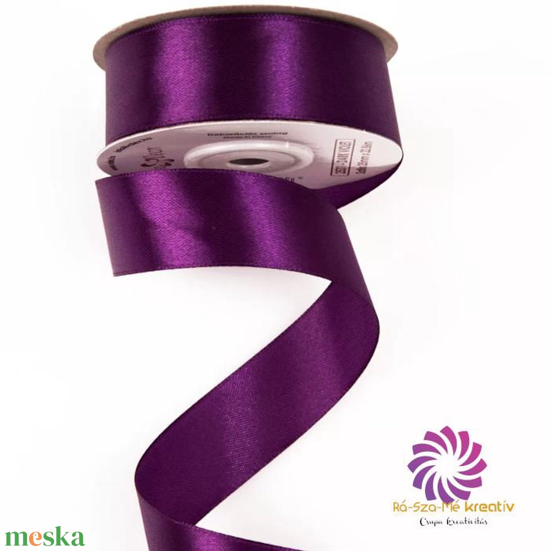 Szatén szalag 25mmx22,86m - sötét ibolya - kellékek & szerszámok - rövidáru - szalag, pánt - szatén szalag - Meska.hu