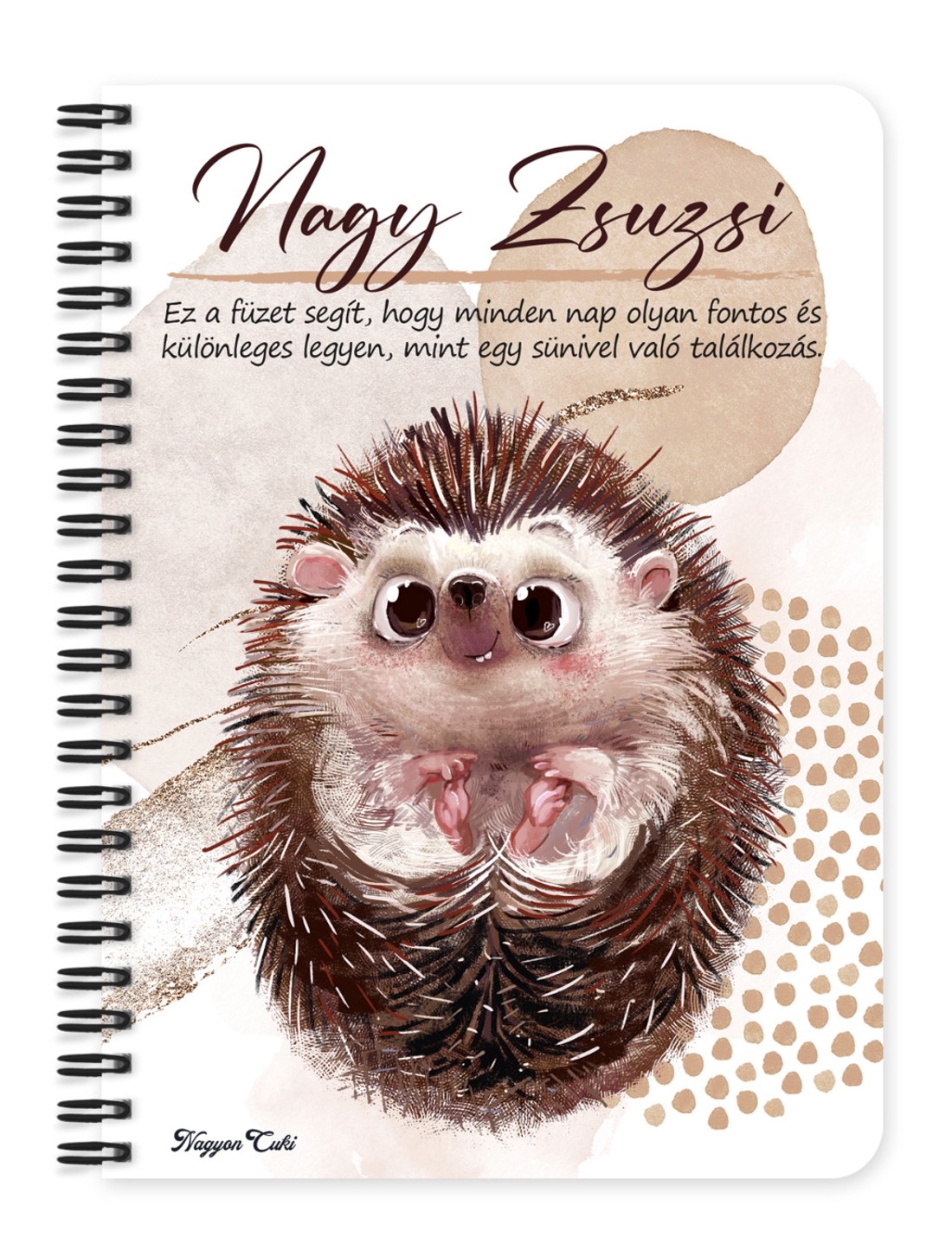 Személyre szabható - Cuki süni mintás A5-ös füzet - otthon & életmód - papír, írószer - jegyzetfüzet & napló - Meska.hu