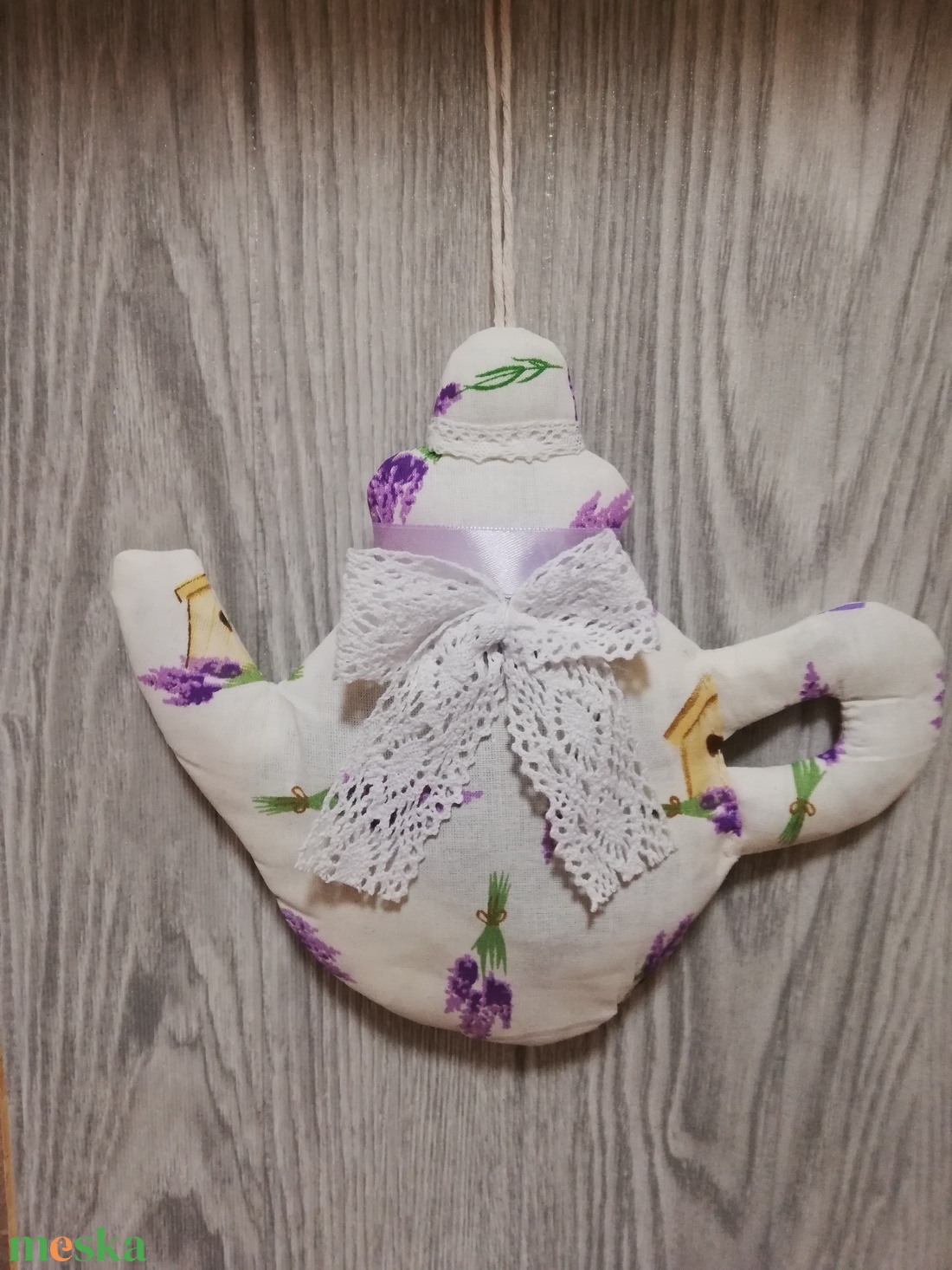 Ajtódísz kopogtató kanna levendulával - otthon & életmód - dekoráció - ajtó- és ablak dekoráció - ajtódísz & kopogtató - Meska.hu